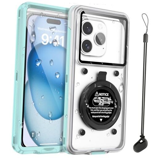 Waterproof Underwater Snorkeling Diving Phone Case in Green