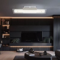 Deckenleuchte Deckenlampe Wohnzimmerleuchte Led Glas Chrom Flurleuchte Satiniert