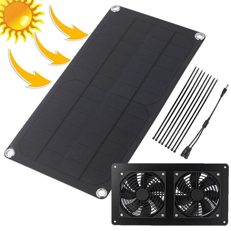 Solar Exhaust Fan for Clean Air Eliminate Odors in Kennels and Pet