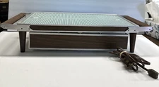 VTG Salton Hot Tray Warming Serving Tray Bun Warmer Teak Handle Legs H-134