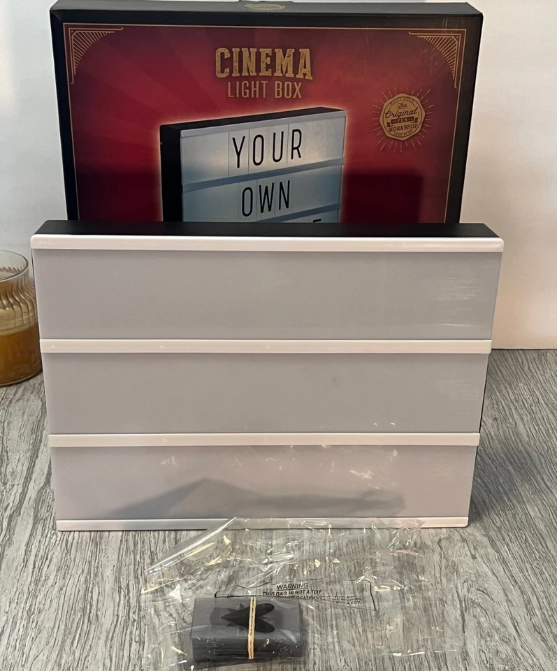Caja de luz de cine tamaño A6 combinación LED caja de luz nocturna lámpara hágalo usted mismo letras tarjetas Foto 3 de 4