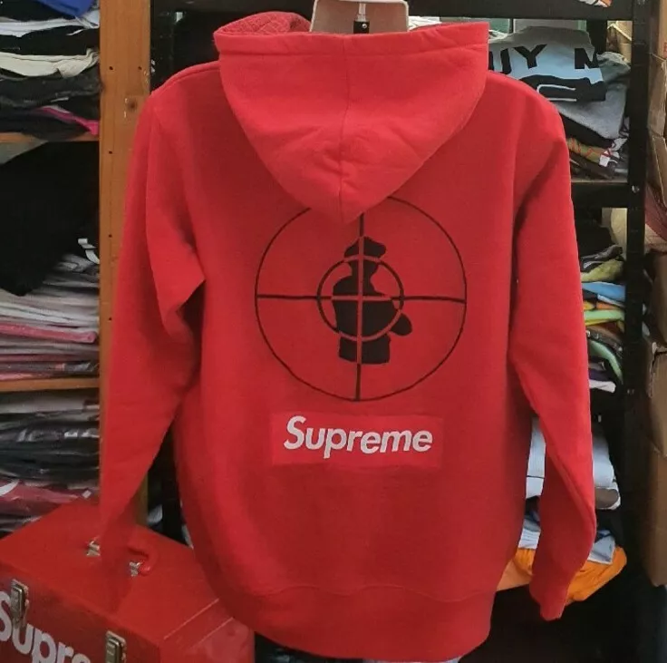 FW06 Supreme X Public Enemy Rot, Volle Reißverschluss Kapuze Sweatshirt L 2006