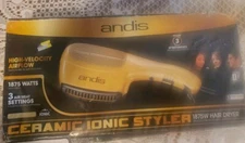 Gold Andis Ceramic Ionic Styler Hair Dryer WITH 2 Attachments WS-2 1875 WATT