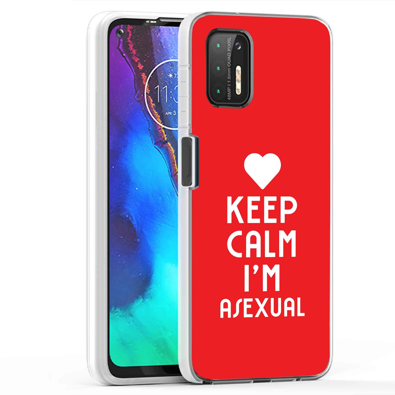 Phone Case Cover for Motorola Moto G Stylus 2021,Keep Calm Asexual Print, USA