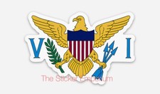 USVI Flag Sticker  Water Bottle Laptop Tumbler Vinyl Decal St Thomas John Croix