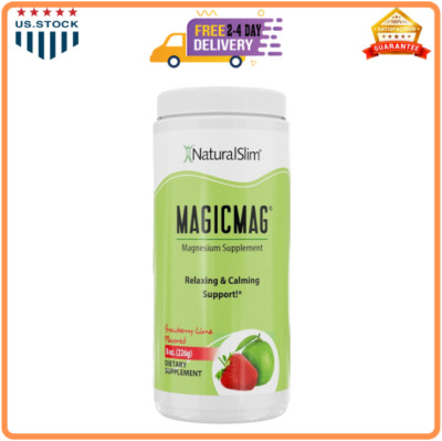 NaturalSlim MagicMag Magnesium Citrate Powder   Strawberry Lime, 8oz