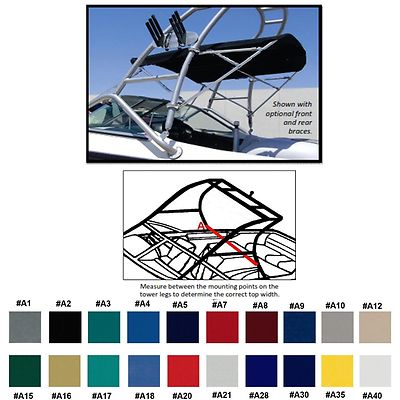 9.25oz ACRYLIC BOAT BIMINI TOP CENTURION TYPHOON W/ SKYLON TUNA TOWER 2002