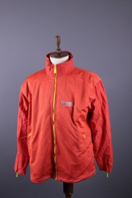 FERRARI GEAR BOX  Red Full Zip Soft Shell Nylon Racing Jacket Size XL
