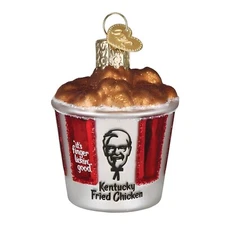 Old World Christmas KFC BUCKET OF CHICKEN (32670) Glass Ornament w/ OWC Box