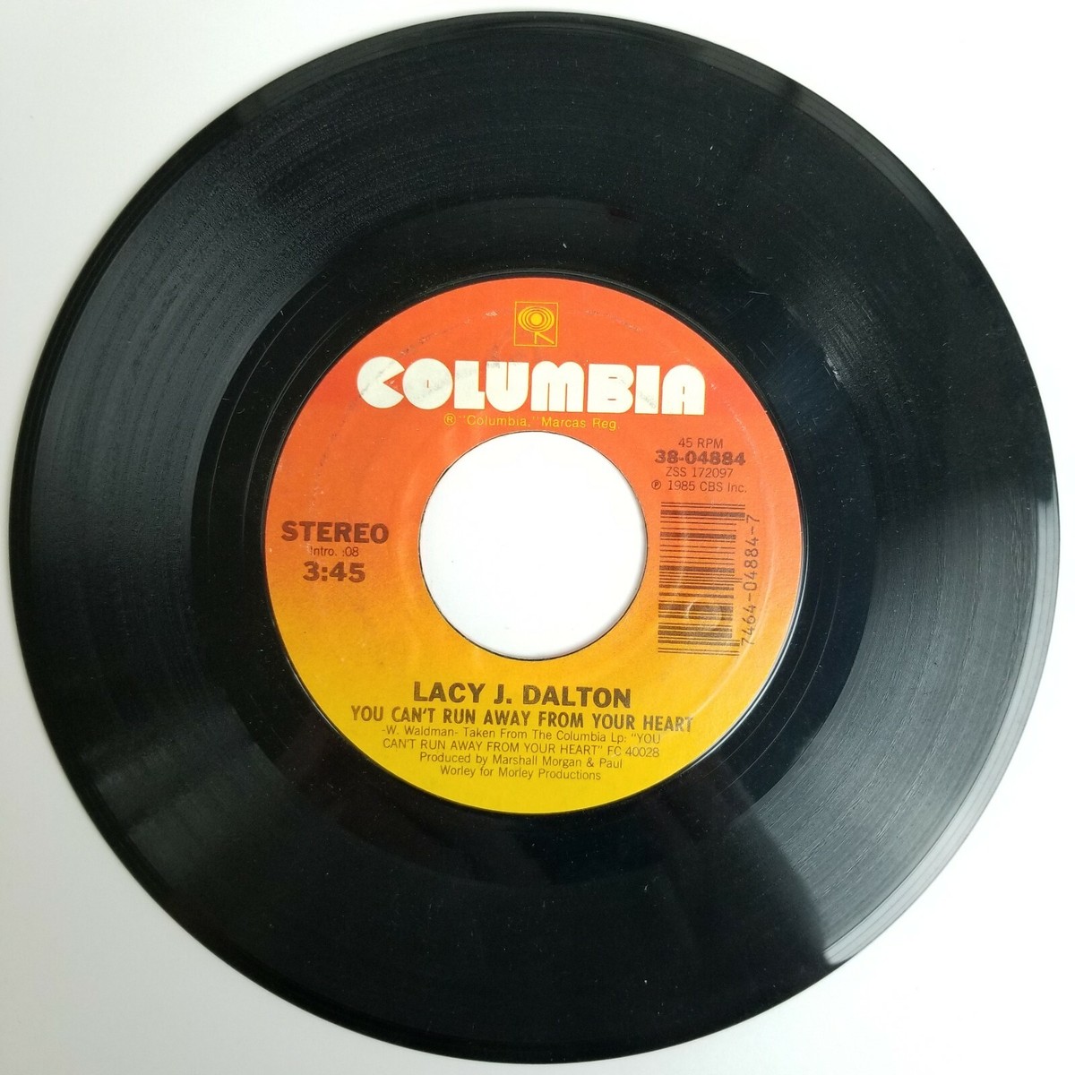 Lacy J. Dalton ‎You Can't Run Away From Your Heart 45 rpm Columbia