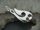Pendant tribal teardrop shape tattoo style silver pendant fineness 925