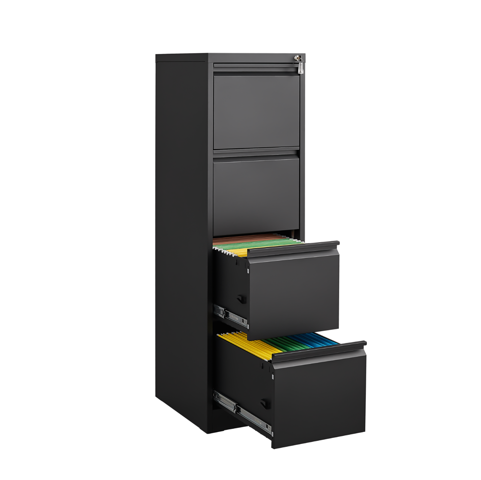 4 Drawer Vertical File with Lock,Filing Metal Filing
