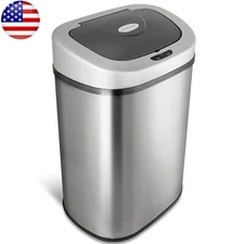 21.1 Gal Motion Sensor Touchless Kitchen Trash Can Stainless Steel Non-skid Base