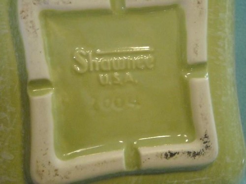 Green 1950's Shawnee Bowl Spatter Confetti 8" Retro Planter Vase Square USA - Picture 4 of 6
