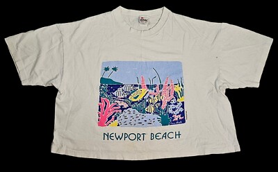 Vintage Newport Beach Lance Headlee Eyecatcher Cropped Shirt Womens OSFA Ocean
