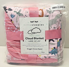 Little Sleepies Pink Jurassic Jungle Large 50 x50 Bamboo Cloud Blanket