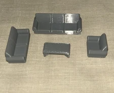 1:48 Quarter Scale Gray Dollhouse Living Room Furniture Couch Resin 3D Printed