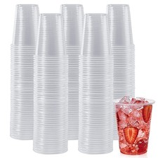 500 Pack 7 oz Clear Plastic Cups, Disposable Drinking Cups, Plastic Party Cup...