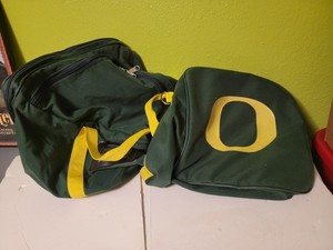 Vintage Oregon Ducks Duffle Bag Sports Gym Long Green Yellow 