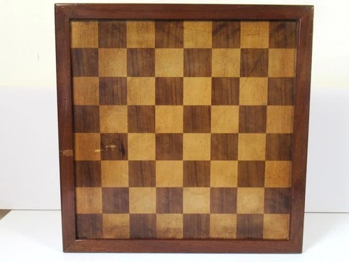 ANTIQUE JAQUES STYLE CHESS BOARD 15.75" inches SQUARES OF 45mm NO PIECES