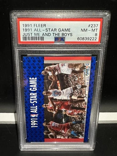 1991 Fleer All-Star Game Michael Jordan Magic Johnson David Robinson #237 PSA 8