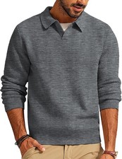 Mens Cable Knit V Neck Pullover Sweater Long Sleeve Textured Warm Knitwear