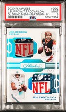 2020 Flawless T. Tagovailoa J. Burrow Dual Diamond Memorabilia Platinum PSA 9 
