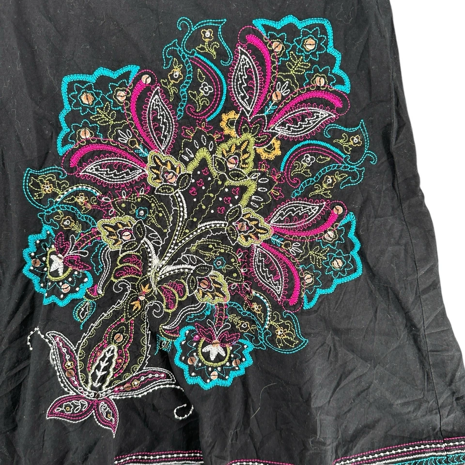 Винтажный Y2K сердце и душа Skater юбка электрический синий розовый цветочный богемное узор 13  - Изображение 2 из 4