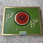 Vintage Metal LUCKY STRIKE Flat Fifties Cigarette Holder Advertising Tin Box