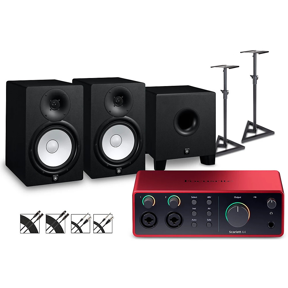 Focusrite Scarlett 4i4 Gen 4 wYamaha HS Studio MonitorsSubwoofer Bundle HS8 284090₽