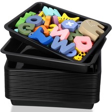 24 Pcs Art Trays Plastic Activity Tray for Craft Stackable Shallow Storage Or...