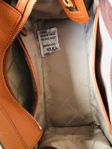Nuova borsa Michael Kors Nouveau Hamilton piccola in pelle di ciottoli arancione bruciato + - Foto 6 di 11