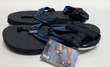Teva Men's Original Universal 1000 Black Blue Fabric Hook Loop Sandals Size 11