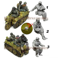 1/35 Scale WWII German Soldiers Resin Figures Miniature Crew Models (NO CAR)