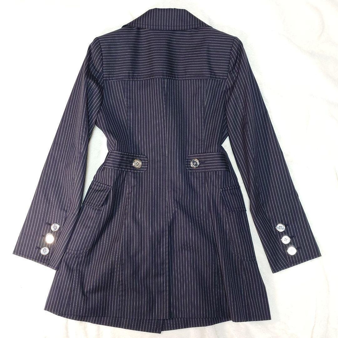 Burberry London Trench Coat Navy Blue Cotton With Buttons Size 38 For Women thumbnail 9
