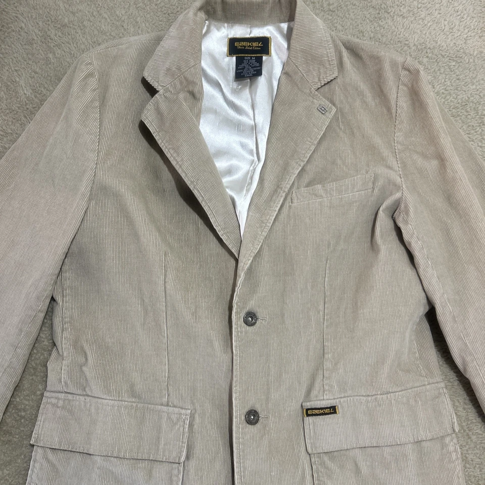 Ezekiel Black Label Edition Mens Beige Corduroy Blazer 100% Cotton Sz. Medium - Image 3 of 4