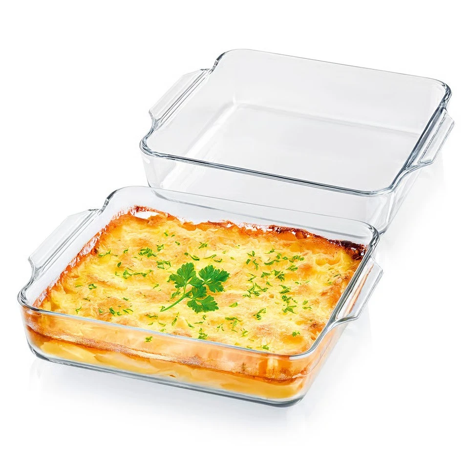 GOURMETmaxx Juego 2 Bandejas De Vidrio Para Hornear Gratin 800ml 1500ml - Imagen 1 de 1