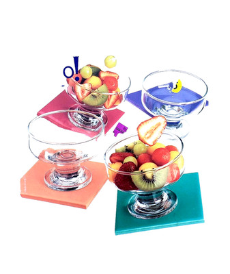 Indiana Glass 4 Piece Dessert Set Custard Pudding Fruit Salad NWT