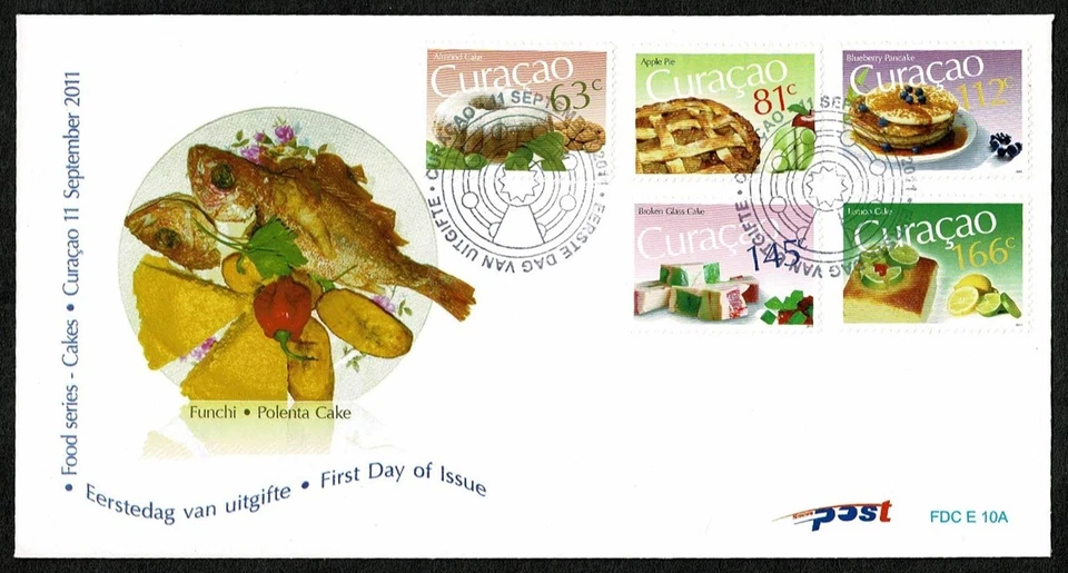 SG72A CURAÇAO 2011 Two FDC's Cakes NVPH E10 - Image 2 of 2