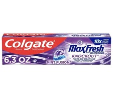 Colgate Max Fresh Knockout Whitening Toothpaste, Mint Fusion, 6.3 oz Tube