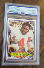 1980 TOPPS SIGNED CARD DON CALHOUN PATRIOTS BILLS EAGLES KANSAS ST. 472 PSA DNA