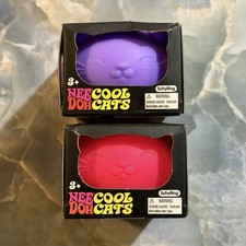 Nee Doh Cool Cats Squishees  Purple  Pink Set New In Box