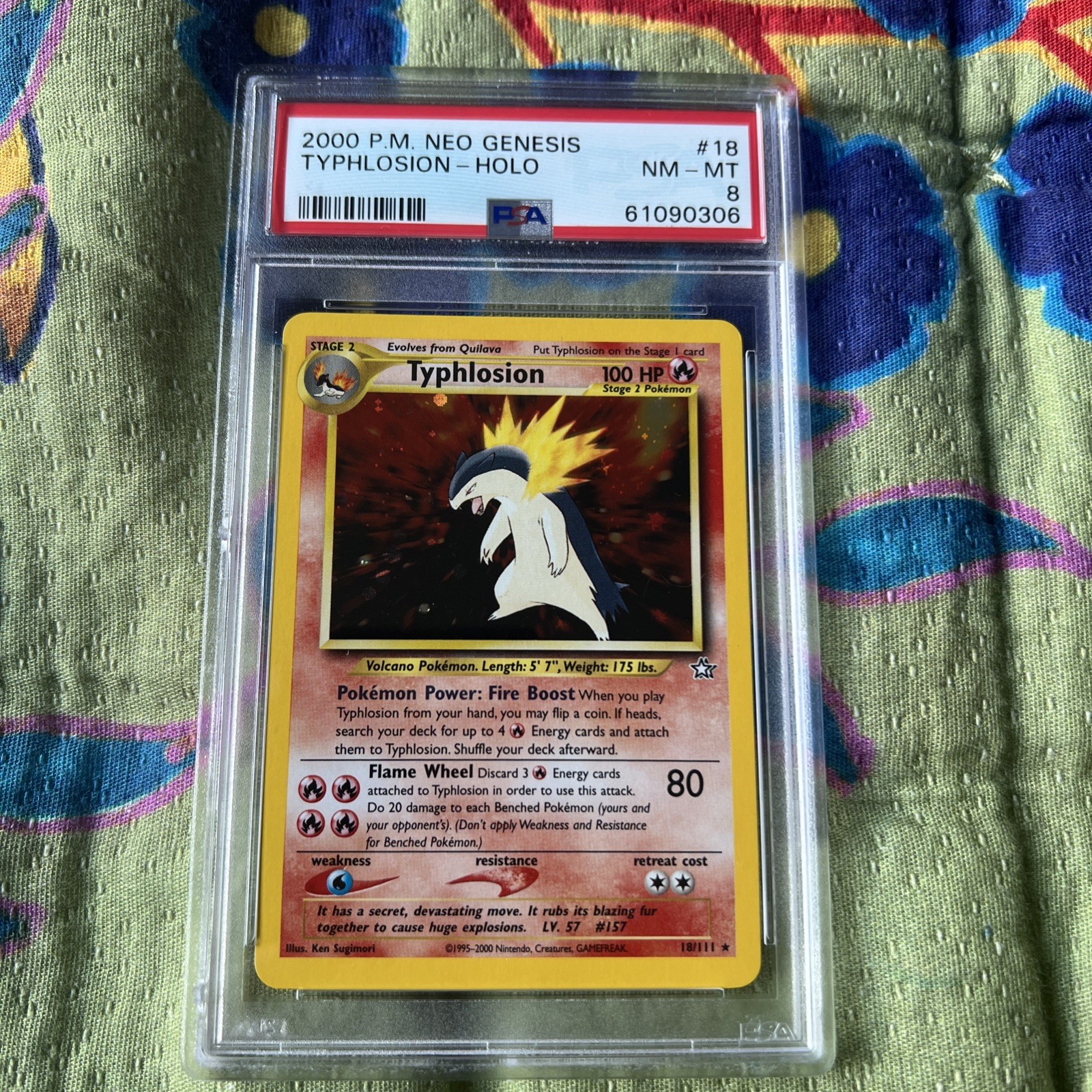 Typhlosion 18/111 Neo Genesis Holo PSA 8 nm-mt pokemon