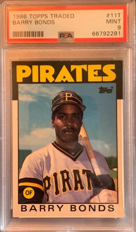 1986 Topps Barry Bonds Rookie RC #11T PSA 9 Mint Pittsburgh Pirates