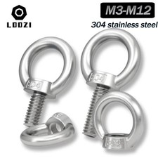 M3 M4 M5 M6 M8 M12 - M24 LIFTING EYE BOLTS METRIC THREAD A2 STAINLESS STEEL