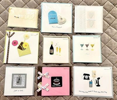 Papyrus Greeting Cards Lot 9 Embellished Handmade Cards Birthday Anni Blank