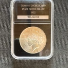 1922 Uncirculated Peace Silver Dollar $1 Coin 90% Silver Uncertified