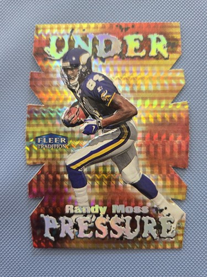 #ad 1999 Fleer Tradition Randy Moss Under Pressure Diecut Refractor 10 of 15 UP $35.00