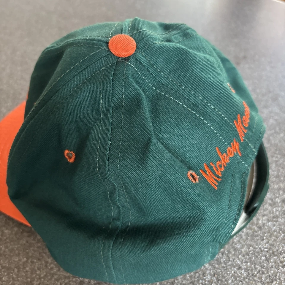 VTG Mickey Mouse Snapback Hat Cap Orange Green Vintage Disney Hat Made In USA - Image 2 of 4
