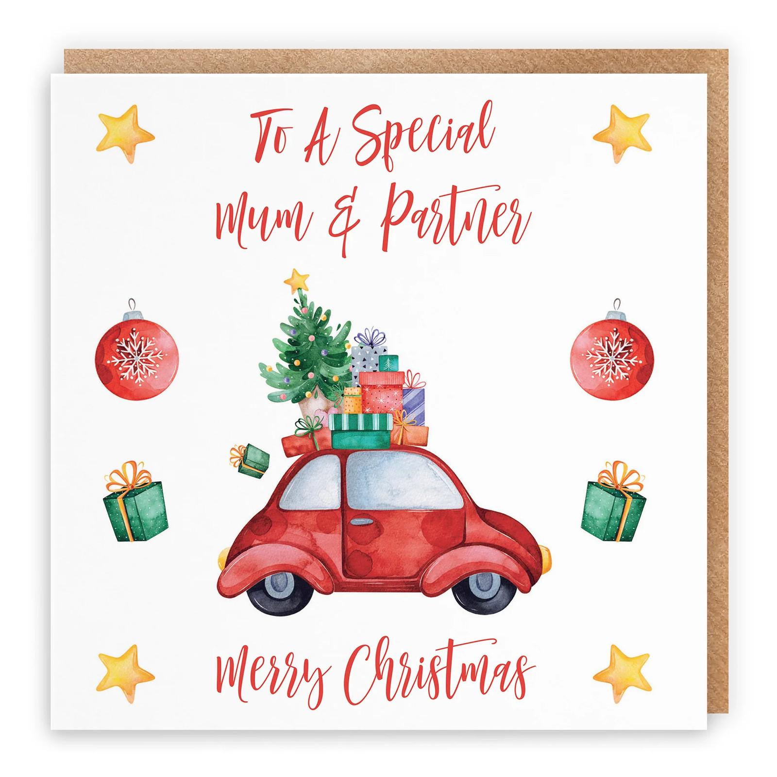 Mum And Partner Card Christmas Holiday